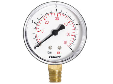 Zdjęcie: Manometr 63 mm 1/4 radialny 0-4 bar FERRO