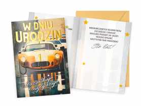 Karnet DK-1075 Urodziny - męskie, auto KUKARTKA
