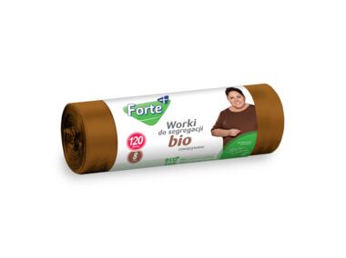Zdjęcie: Worki na śmieci LDPE zawiązywane do segregacji BIO 120 L - 8 szt. FORTE+