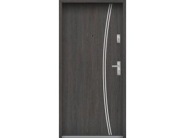 Zdjęcie: Drzwi wejściowe do mieszkań Bastion R-61 Wenge deska 80 cm (NW) lewe ODO KR CENTER