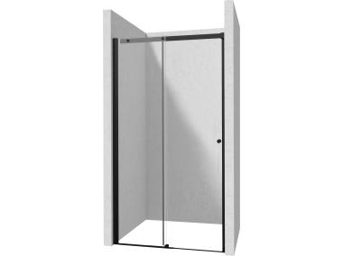Zdjęcie: Drzwi przesuwne Kerria Plus nero 110 cm z powłoką, szkło Totalwhite DEANTE