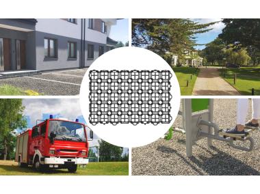 Zdjęcie: Kratka trawnikowa 60x40x4 cm czarna STELLA GREEN