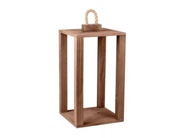 Zdjęcie: Latarenka drewniana 20x20x35,5/38,5/44 cm brązowa TIN TOURS