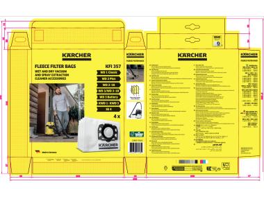 Zdjęcie: Worki filtracyjne flizelinowe WD 2 Plus/ WD 3 - 4 szt. KARCHER