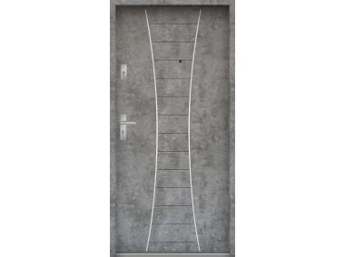 Zdjęcie: Drzwi wejściowe do mieszkań Bastion R-63 Beton srebrny 80 cm prawe ODR KR CENTER