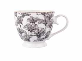Filiżanka Jumbo na stopce 430 ml Modern Nature Black Plant I ALTOMDESIGN
