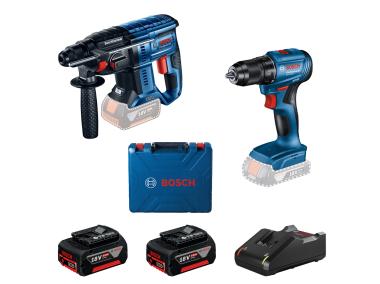 Zdjęcie: Wiertarko-wkrętarka + Młotowiertarka akumulatorowa 18V 2x4Ah GSR185 GBH180 zestaw BOSCH PROFESSIONAL