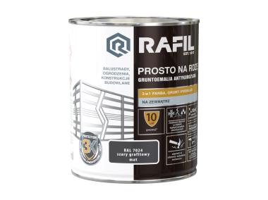 Zdjęcie: Gruntoemalia prosto na rdzę mat RAL7024 0,75L RAFIL