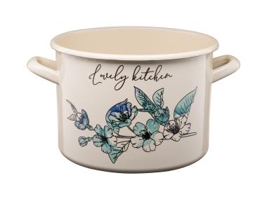 Zdjęcie: Garnek emaliowany z kalką Flores 22 cm/6 L wzór 2 GALICJA
