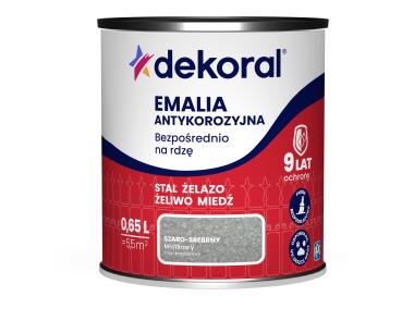 Zdjęcie: Emalia antykorozyjna bezpośrednio na rdzę, szaro-srebrny młotkowy DEKORAL