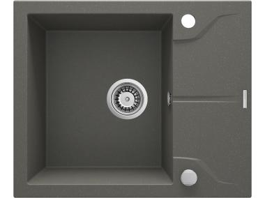 Zdjęcie: Zlewozmywak Andante antracyt metalik granit 1K Z/KO 590x490x194, space saver DEANTE