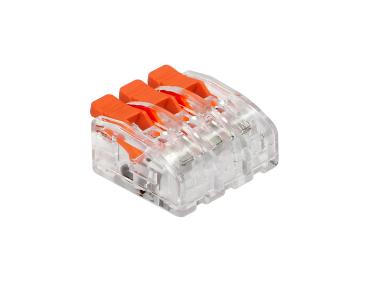 Zdjęcie: Złączka instalacyjna zaciskowa 3-przewodowa na dowolny przewód 0,2-4mm2; IEC 450V/32A; 100 szt. ORNO