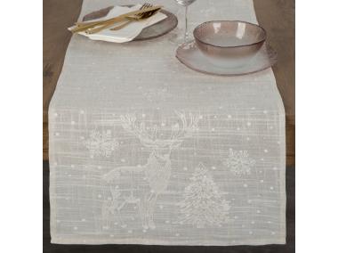 Zdjęcie: Bieżnik świąteczny 85x85 cm beżowy EUROFIRANY