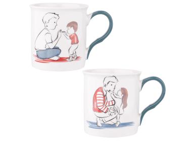 Zdjęcie: Kubek prosty 250 ml z niebieskim uchem mix dekoracji ALTOM DESIGN