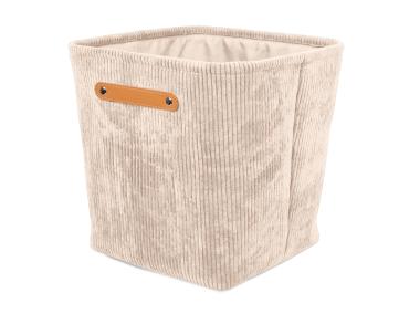 Zdjęcie: Koszyk kwadratowy z uchwytem beżowy 32x32x32 cm TIN TOURS
