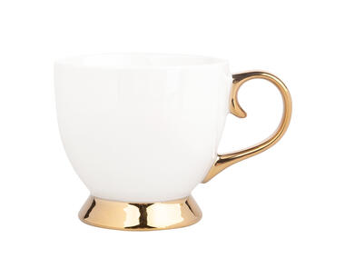 Zdjęcie: Filiżanka Jumbo Aurora Gold 400 ml na stopce kremowa ALTOMDESIGN