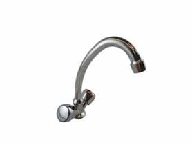 Bateria umywalkowa Lux dwuuchwytowa stojąca z wylewką Łabędzia szyja 150 mm WADEP