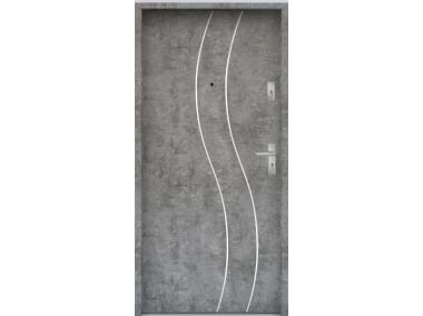 Zdjęcie: Drzwi wejściowe do mieszkań Bastion R-59 Beton srebrny 80 cm (NW) lewe ODP KR CENTER
