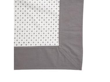 Zdjęcie: Obrus 110x160 cm biały z dekoracją szara rozeta, obszycie szare ALTOMDESIGN