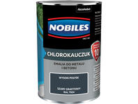 Emalia do metalu i betonu Chlorokauczuk szary grafitowy wysoki połysk 0,9 L NOBILES