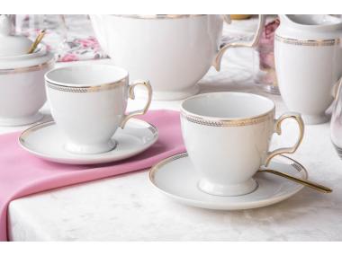 Zdjęcie: Zestaw 2 filiżanek do kawy 220 ml i spodków 15 cm gift box Mariapaula klasyka promise ALTOMDESIGN