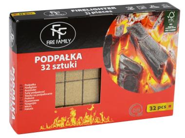 Zdjęcie: Podpałka uniwersalna 32 kostki kartonik FIRE FAMILY