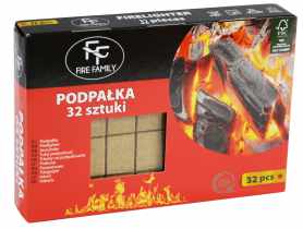 Podpałka uniwersalna 32 kostki kartonik FIRE FAMILY