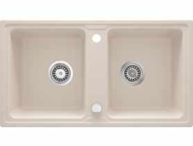 Zlewozmywak granitowy Galactic beżowy 2-komorowy 78x43,5x18 cm DEANTE