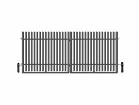 Brama dwuskrzydłowa Anika 3,50 m, 1,50 m z automatem, stal ocynk+RAL7016 struktura POLBRAM