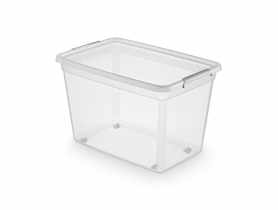 Pojemnik z pokrywą i klipsami na kółkach Basestore 58x39x35 cm 60 L ORPLAST