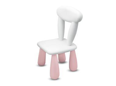 Zdjęcie: Krzesełko dla dzieci Luna biało-różowe NERGIS