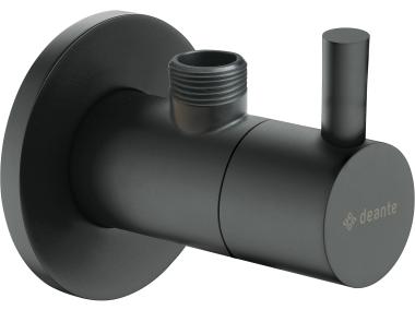 Zdjęcie: Zawór kątowy z głowicą ceramiczną okrągły z filtrem 1/2 - 3/8 nero DEANTE