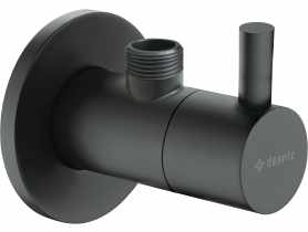 Zawór kątowy z głowicą ceramiczną okrągły z filtrem 1/2 - 3/8 nero DEANTE