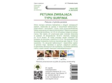 Zdjęcie: Petunia ogrodowa Rubina F2 o pędach zwisających purpurowo-fioletowa 0,01 g W.LEGUTKO