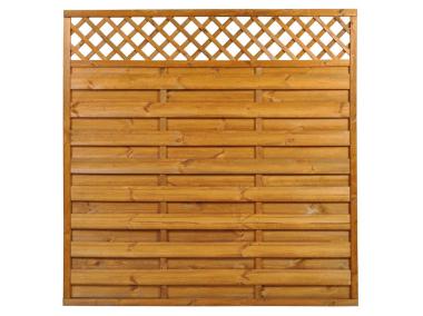 Zdjęcie: Płot ażurowy Trento 2 R34x44 prosty 180x180 cm złoty dąb SOBEX