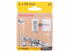 Mocowanie ze śrubą metryczną Interset m4x20 mm, blister 5 szt. KOELNER