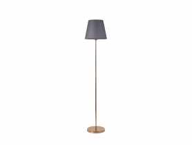 Lampa podłogowa Artemis złota podstawa, szary abażur ADRILUX