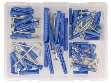 Zdjęcie: Zestaw kołków uniwersalnych 4ALL 6x30 mm 8x40 mm 8x65 mm z wkrętami i hakami 92 elementów RAWLPLUG