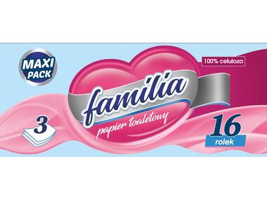 Zdjęcie: Papier toaletowy 16 rolek 3-warstwowy FAMILIA