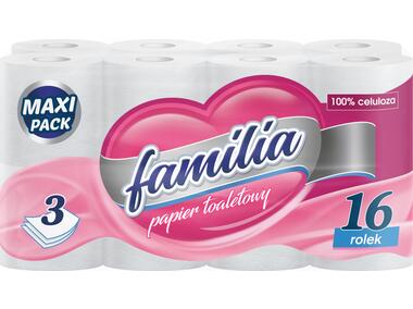 Zdjęcie: Papier toaletowy 16 rolek 3-warstwowy FAMILIA