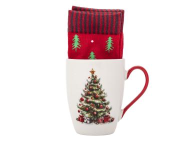 Zdjęcie: Kubek choinka czerwona 340 ml ze skarpetami ALTOM DESIGN