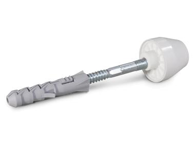 Zdjęcie: Mocowanie umywalkowe KPU biały kapturek wkręt 8x100 mm z łbem sześciokątnym 2 szt. KOELNER