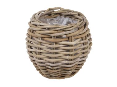 Zdjęcie: Kosz z rattanu z folią okrągły 20x20x20 cm TIN TOURS