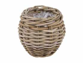 Kosz z rattanu z folią okrągły 20x20x20 cm TIN TOURS