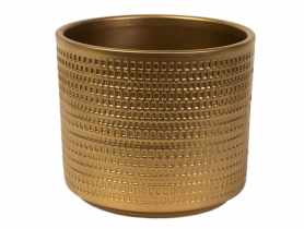 Osłonka doniczkowa Cylinder 991 - 14 cm złoty perłowy CERMAX