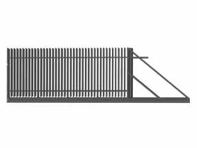 Brama przesuwna Anika 4,00 m, 1,80 m, z zamkiem hakowym, automatem w słupku, prawa POLBRAM