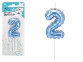 Świeczka urodzinowa Blue Star Cyferka 2 72036 RAVI
