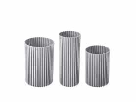 Zestaw wazonów Nemo, 3 sztuki, szary LAMELA