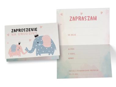 Zdjęcie: Zaproszenie ZZ-078 Słoniki KUKARTKA