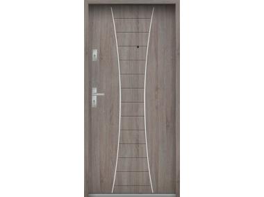 Zdjęcie: Drzwi wejściowe do mieszkań Bastion R-63 Dąb szary 80 cm prawe ODP KR CENTER